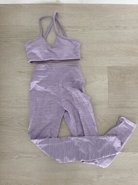 Crop Shop Boutique Lavender Heathered Active Set